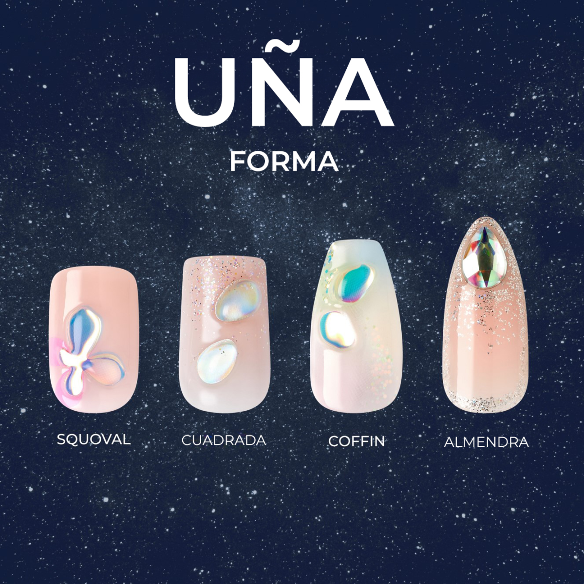 KISS Gel Fantasy Allure Uñas Coffin Flores y Cuadros - All Yours