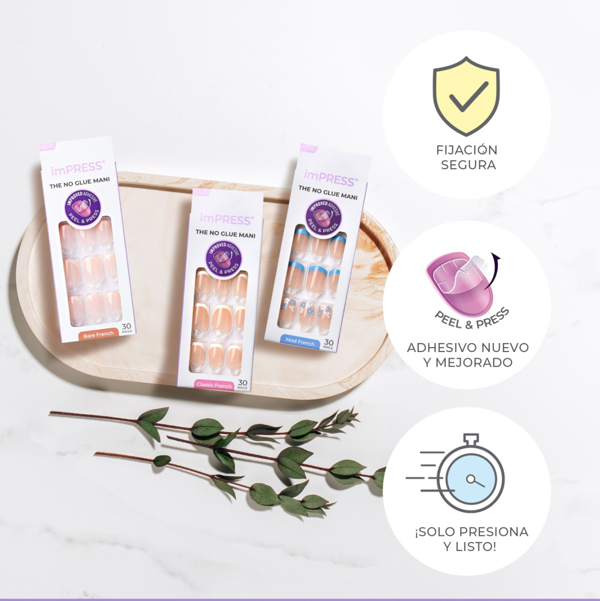 Uñas imPRESS Estilo Francés Press-On - Model