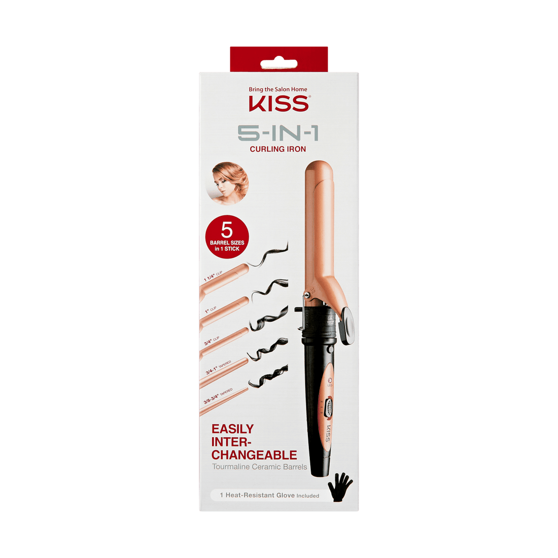 KISS Colors & Care 5-in-1 Interchangeable Curling Iron