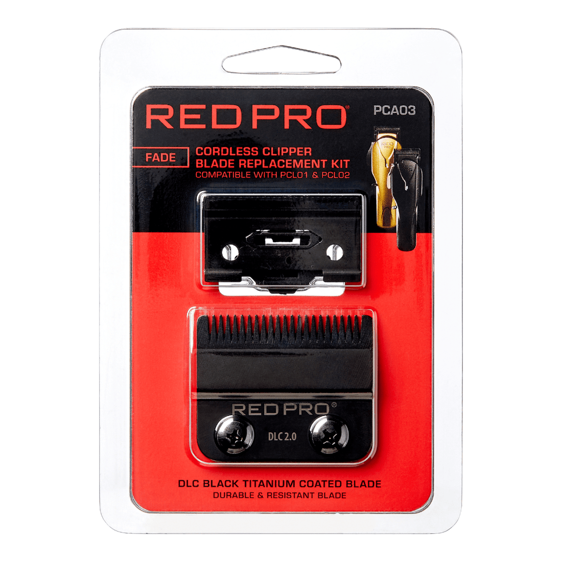 RED PRO by KISS Kit de Reemplazo de Cuchillas Clipper Fade - Negro