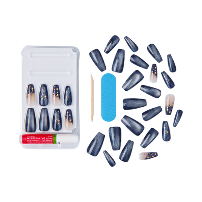 KISS Voguish Fantasy Halloween Clowning - Uñas Coffin Magnéticas Brillan en la Oscuridad