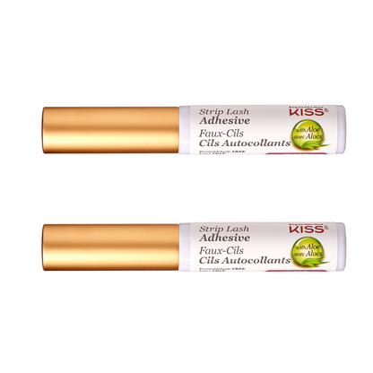 Pack KISS 2 Pegamentos Pestañas 24hrs con Aloe Vera - Fijación Suave y Duradera