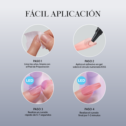 Uñas Postizas Coffin Rosas Salon X-tend - Flowers