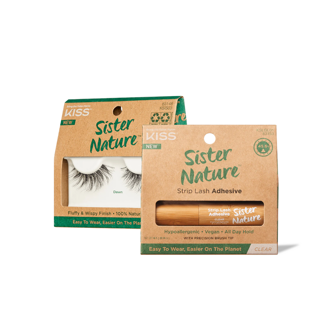 Kit KISS Sister Nature - Pestañas Naturales + Pegamento Profesional