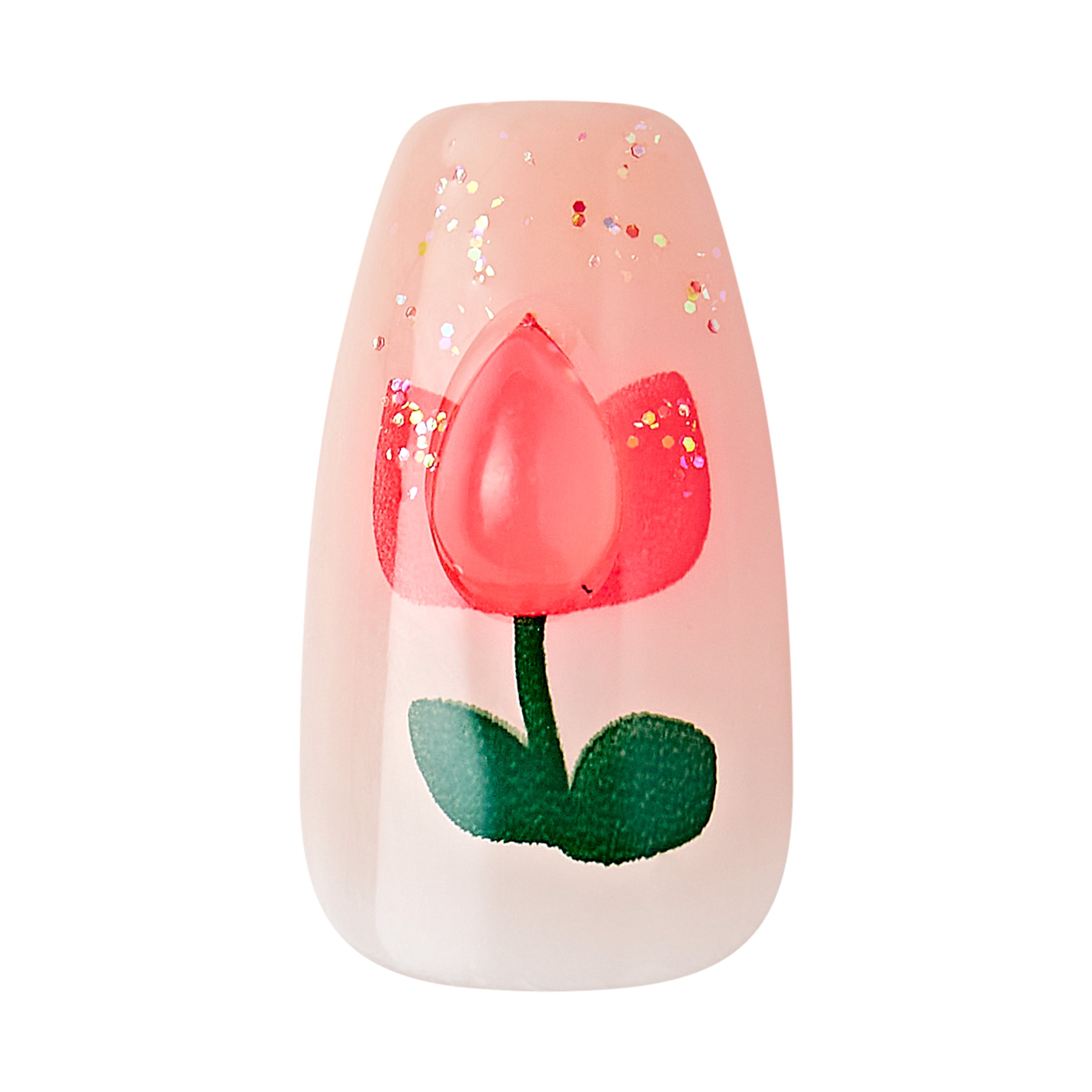 KISS Gel Fantasy Allure Uñas Coffin Flores y Cuadros - All Yours