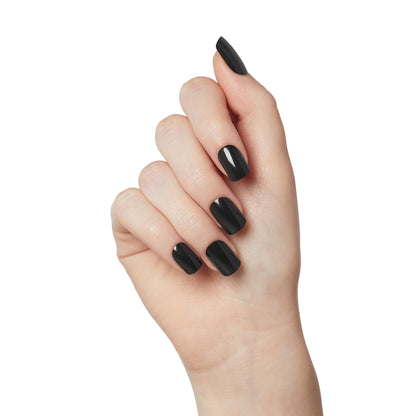 KISS Gel Fantasy Uñas Postizas Cuadradas Negras - Aim High