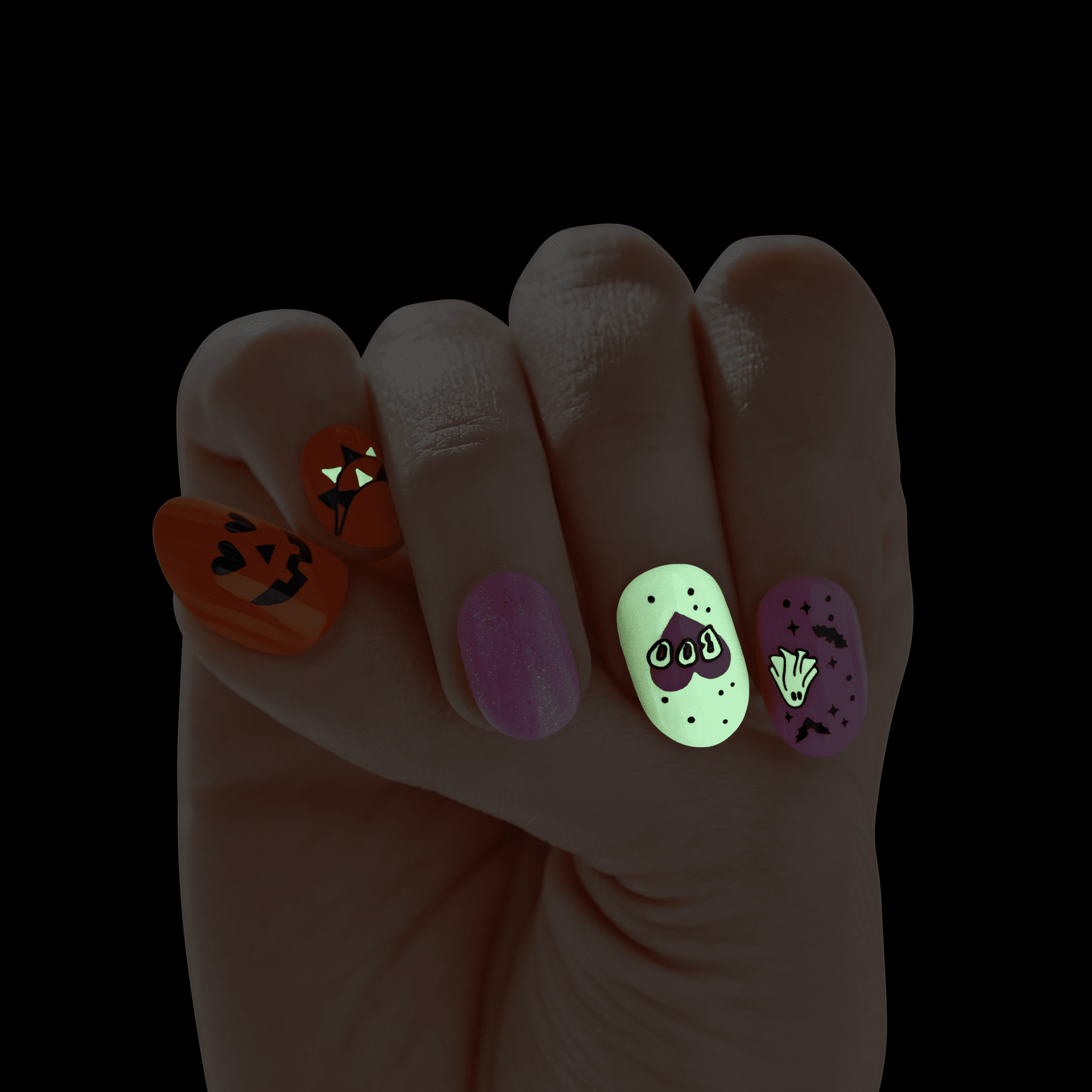 imPRESS Halloween Boo Haunted Waltz - Uñas Press-On Fantasmas Brillan en la Oscuridad
