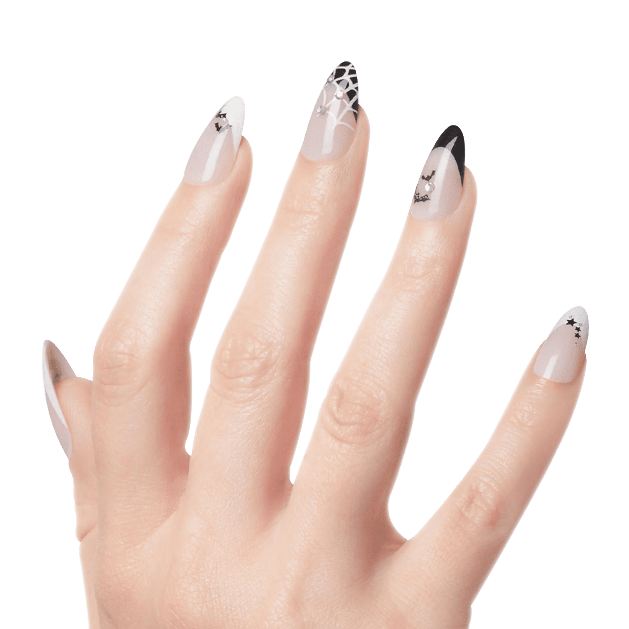 KISS Voguish Fantasy Halloween Circus Wonders - Uñas Almendra Brillan en la Oscuridad